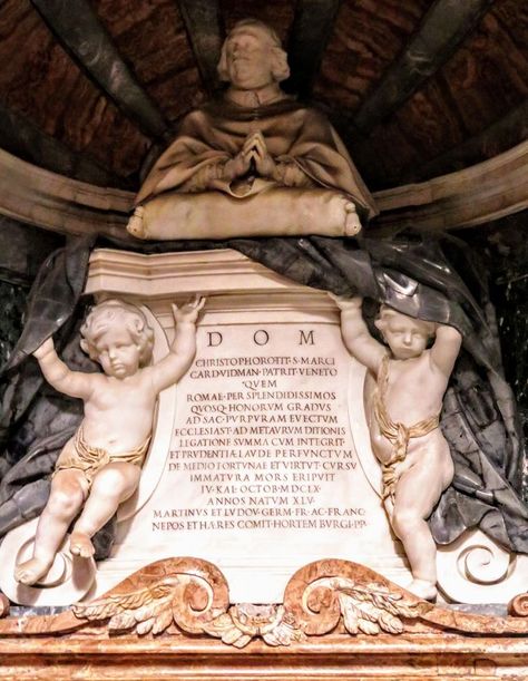 18th century funerary monument to Cardinal Cristoforo Vidman, the church of San Marco, Rome