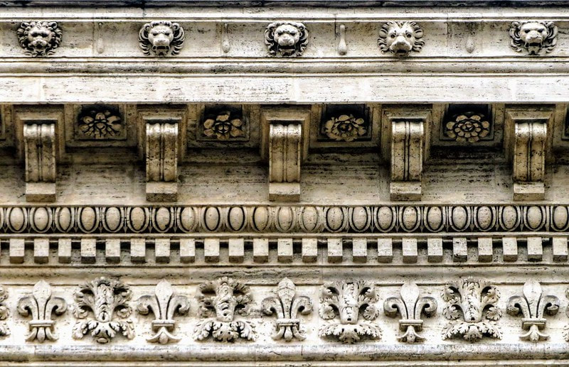 A detail of the cornice of Palazzo Farnese, Rome