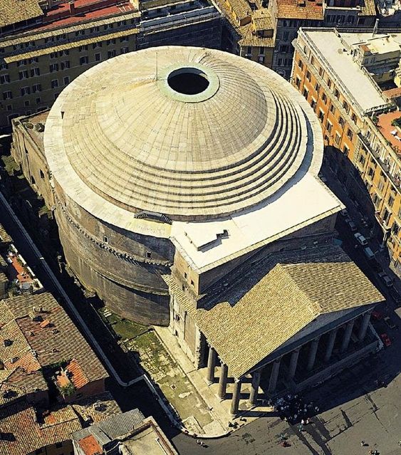 Aerial view of the Pantheon, Rome 