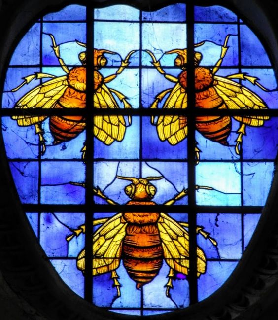 Bees of the Barberini family, stained glass window, Santa Maria in Aracoeli, Rome