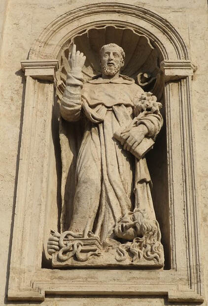St Dominic, facade of the church of Santi Domenico e Sisto, Rome