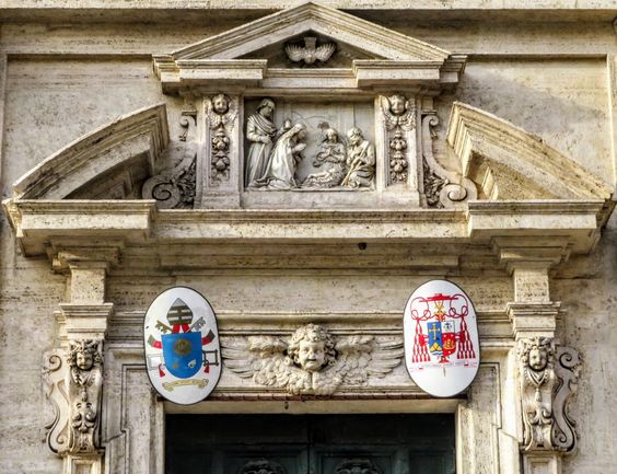 A detail of the facade, church of Santa Maria della Vittoria, Rome