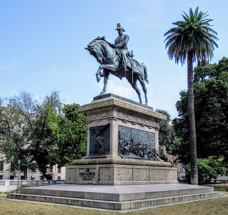 Equestrian statue of King Carlo Alberto of Savoy by Raffaele Romanelli, , Rome