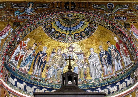 Mosaic in the apse of the church of Santa Maria in Trastevere, Rome.