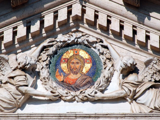 Fragment of a mosaic by Jacopo Torriti, facade of San Giovanni in Laterano, Rome