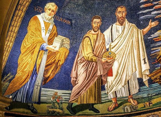 Mosaic of Pope St Felix IV (r. 526-30), church of Santi Cosma e Damiano, Rome