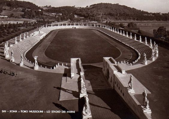 Old photograph of the Stadio dei Marmi (Stadium of Marbles), Rome