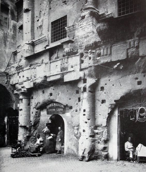 Old photograph of the Theatre of Marcellus, Rome