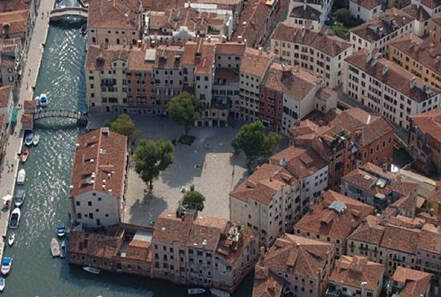 Aerial view of the Jewish Ghetto in Venice