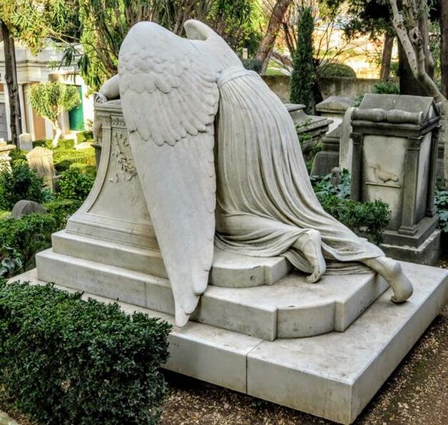 Angel of Grief by William Wetmore Story, Protestant Cemetery, Rome