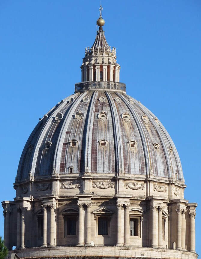 Dome of St Peter's Basilica is the highest in Rome