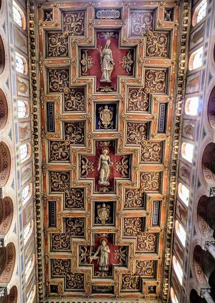 Nave ceiling, church of Sant Agnese fuori le Mura, Rome