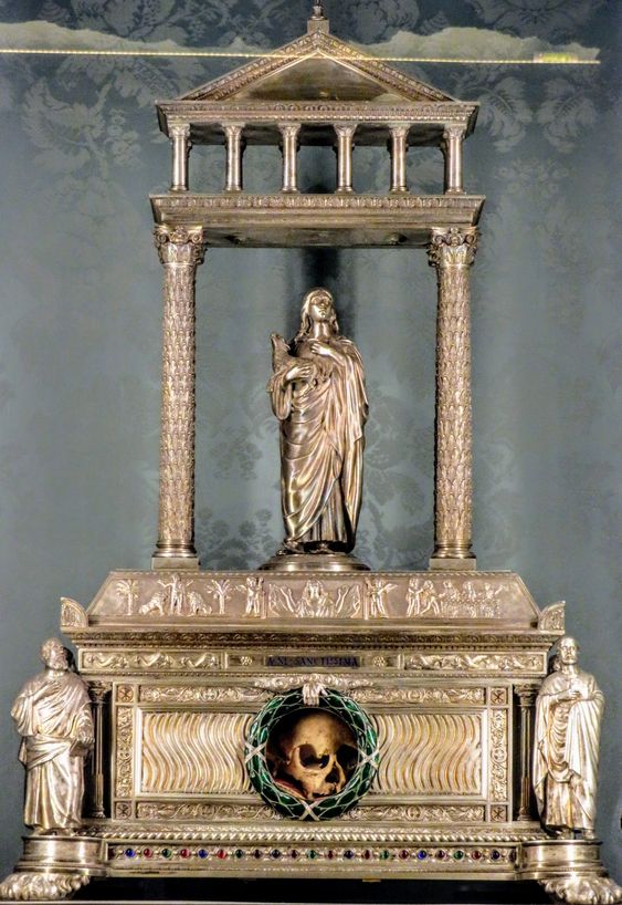 Reliquary of the 'head' of St Agnes, church of Sant' Agnese in Agone, Rome