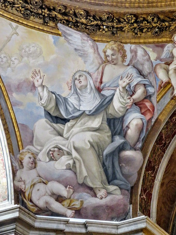 St Catherine Receives the Stigmata, fresco by Giovanni Odazzi, Cappella di Santa Caterina, church of Santa Sabina, Rome