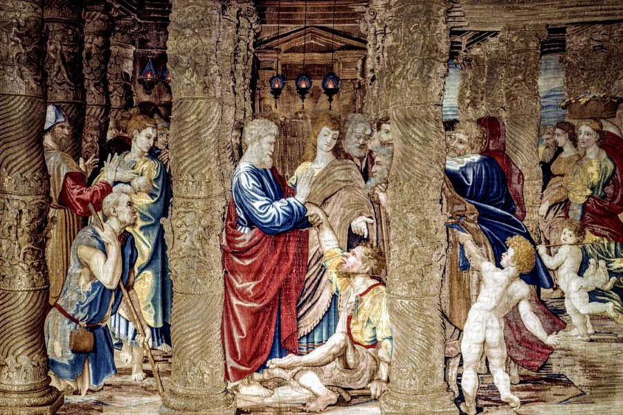 St Peter and the Healing of the Lame Man, 'Raphael' tapestry, Pinacoteca, Vatican Museums, Rome