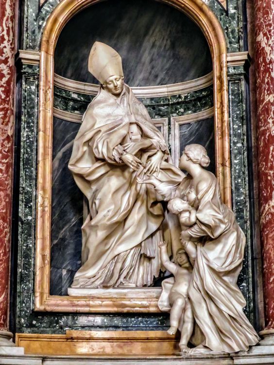 St Thomas of Villanova by Melchiorre Caffà (1636-67) & Ercole Ferrata (1610-86), church of Sant' Agostino, Rome