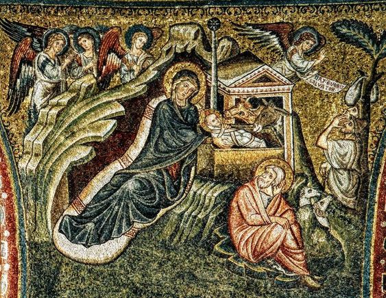 The Nativity of Christ, mosaic in the church of Santa Maria Maggiore, Rome
