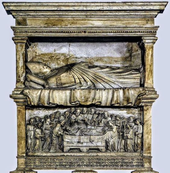 Tomb of Cardinal Philippe d’Alencon by Giovanni d'Ambrogio, church of Santa Maria in Trastevere, Rome