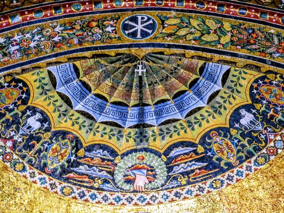 13th century mosaic (det.), apse of the church of Santa Maria in Trastevere, Rome