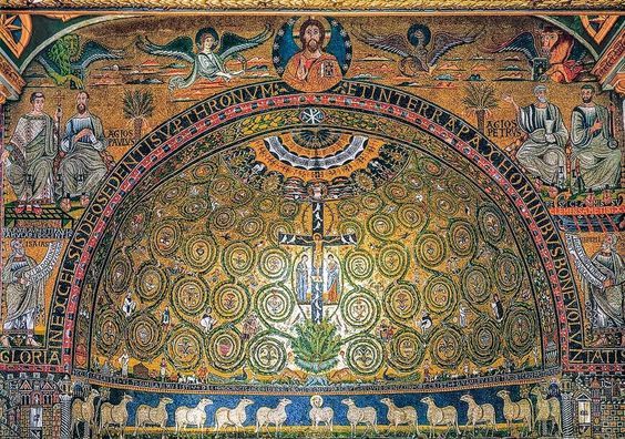 12th century mosaics, apse of the church of San Clemente, Rome