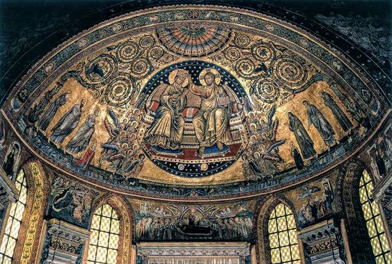 13th century mosaics by Jacopo Torriti, apse of the church of Santa Maria Maggiore, Rome