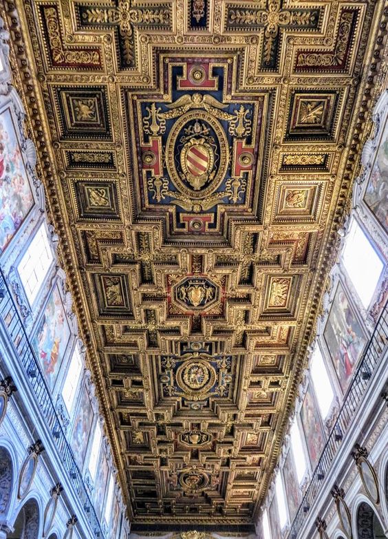 16th century wooden ceiling, church of Santa Maria in Aracoeli, Rome