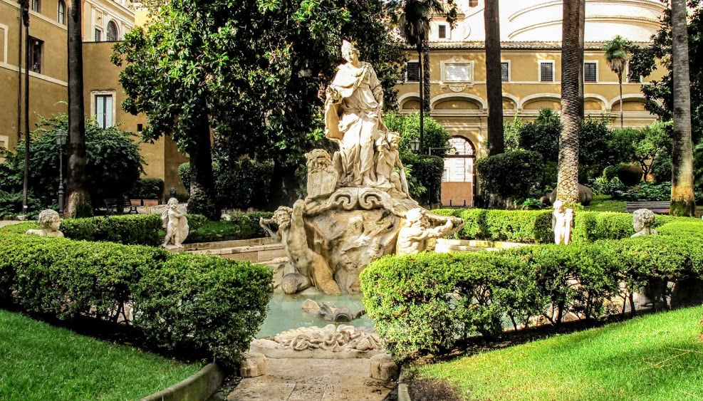 18th century fountain, courtyard of Palazzo Venezia, Rome