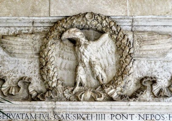 2nd century bas-relief of an eagle from Trajan's Forum, portico of the church of Santi Apostoli, Rome
