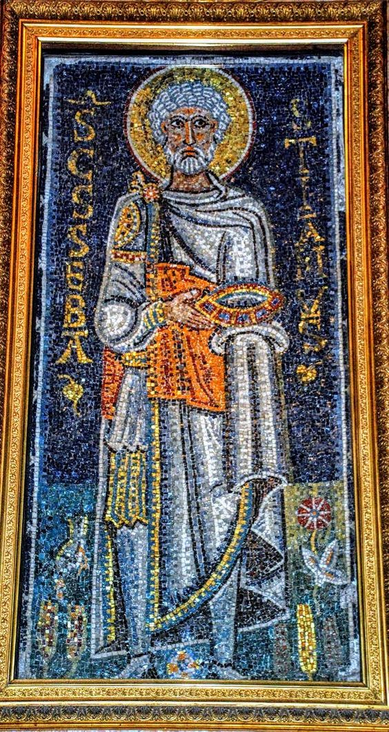 7th century mosaic of Saint Sebastian, church of San Pietro in Vincoli, Rome