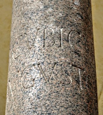A CVBICVLO AVGUSTORVM, inscription on one of the columns of the church of Santa Maria in Aracoeli, Rome