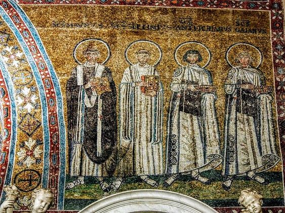 A detail of the apsidal wall mosaic, Chapel of St Venantius, Lateran Baptistery, Rome