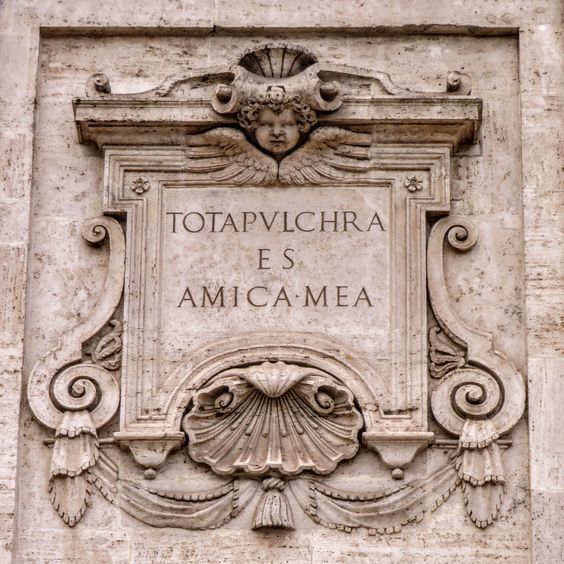 A detail of the facade of the Chiesa Nuova, Rome