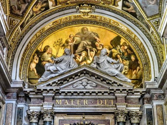 A detail of the high altar, church of Santa Maria della Pace, Rome