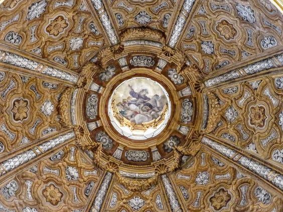 A detail of the interior of the cupola of the church of San Carlo al Corso, Rome
