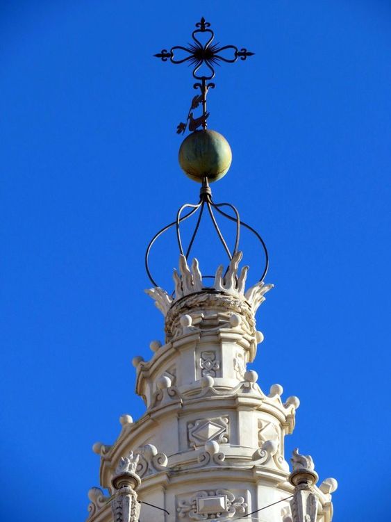 A detail of the spire of the lantern of the church of Sant' Ivo alla Sapienza, Rome