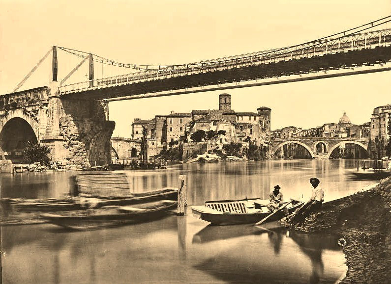 A photograph (1876) of the Ponte Rotto, Rome