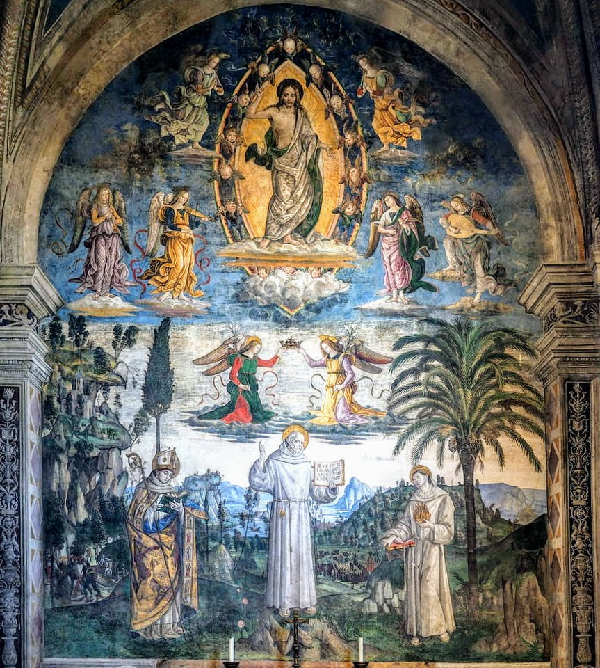 Altar wall fresco by Pinturicchio, Cappella Bufalini, Santa Maria in Aracoeli, Rome