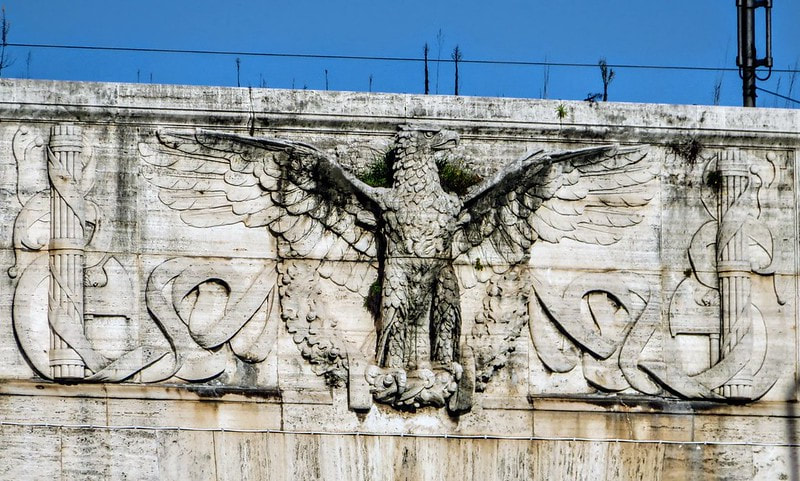 An image of an eagle flanked by the fasces adorns Ponte Matteotti, Rome