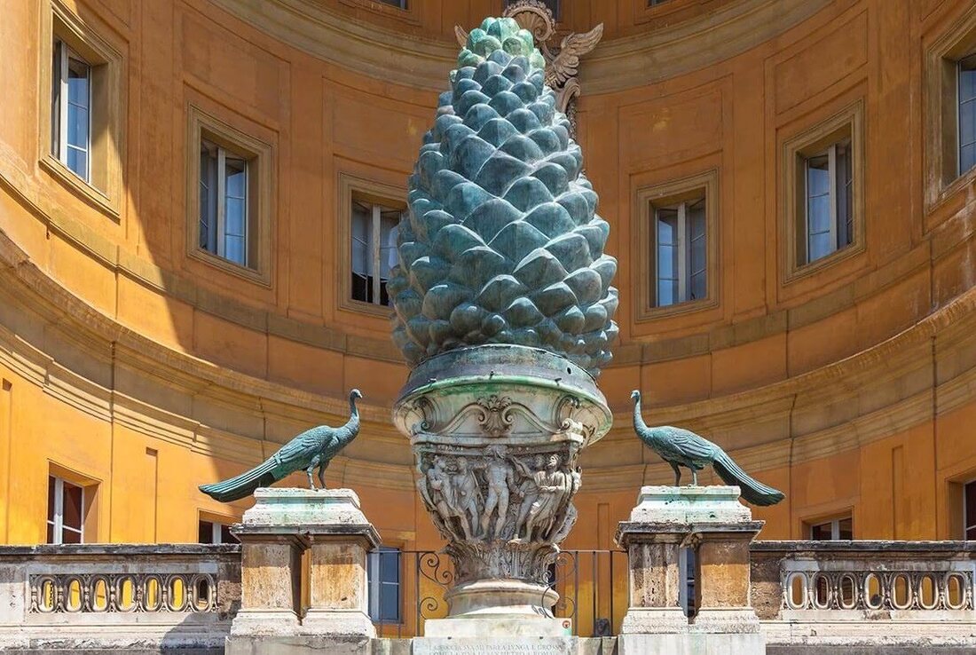 Ancient bronze pine cone, Cortile della Pigna, Vatican Museums, Rome
