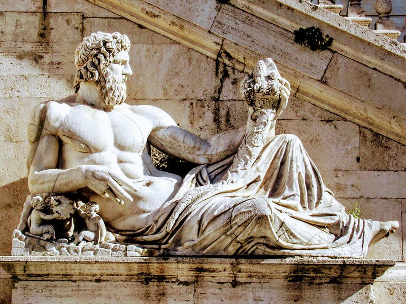Ancient Roman Statue of a River God, Piazza del Campidoglio, Rome