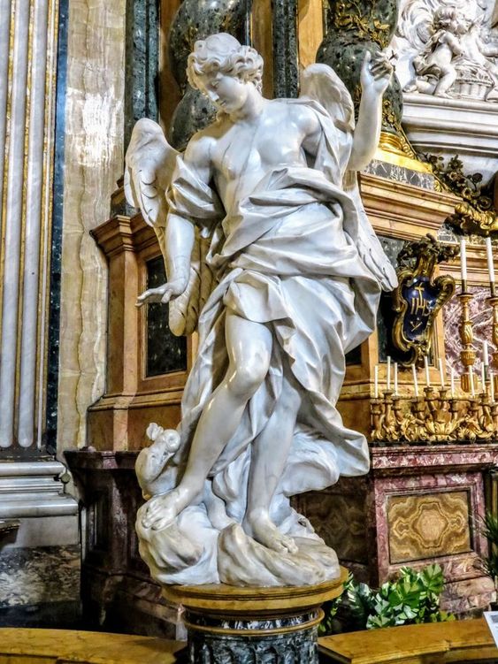 Angel with Serpent by Pietro Bracci, church of Sant' Ignazio di Loyola, Rome