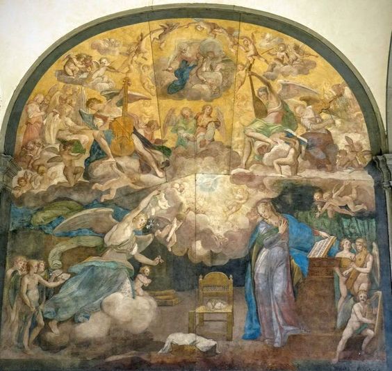 Annunciation, fresco by Taddeo Zuccari, Ospedale di Santa Maria Nuova, Florence 