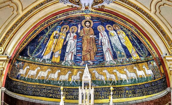 Apse mosaic, church of Santa Cecilia in Trastevere, Rome, Rome