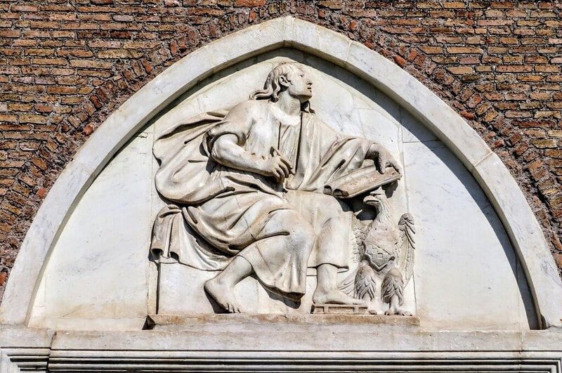 Bas-relief of St John the Evangelist, Santa Maria in Aracoeli, Rome