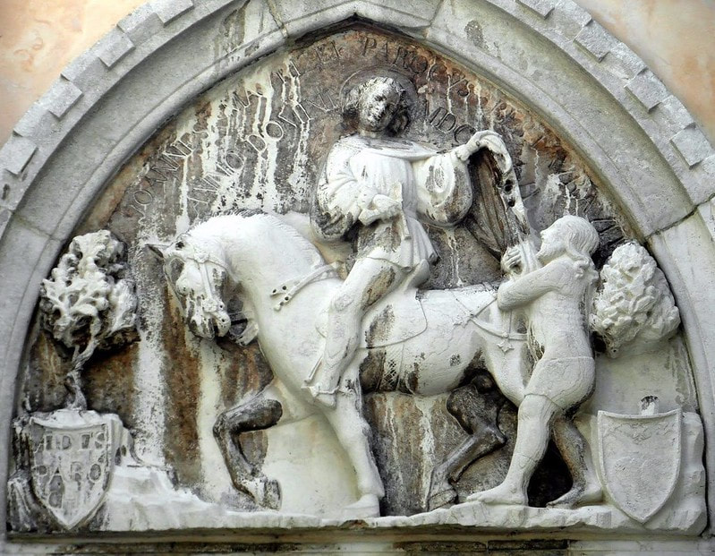 Bas-relief of St Martin and the Beggar, Venice