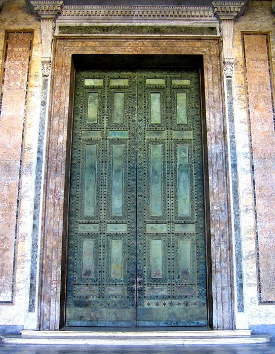 Bronze doors of the Ancient Roman Curia, St John Lateran, Rome