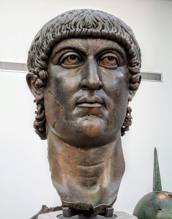 Bronze head of Emperor Constantine the Great (r. 306-37), Capitoline Museums, Rome