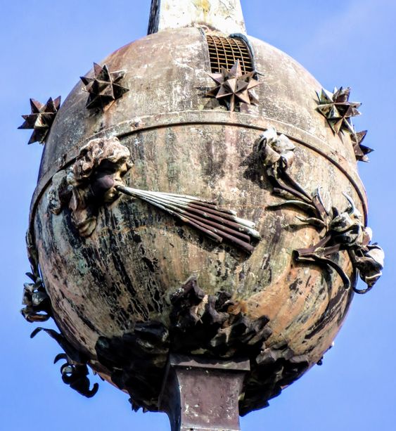 Bronze sphere atop the 'Solare' obelisk, Piazza Montecitorio, Rome