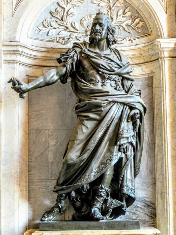 Bronze statue (1692) of King Philip IV of Spain by Girolamo Lucenti, church of Santa Maria Maggiore, Rome