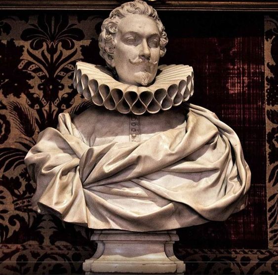 Bust of a member of the Pamphilj family (post 1644) by Alessandro Algardi, Palazzo Doria Pamphilj, Rome